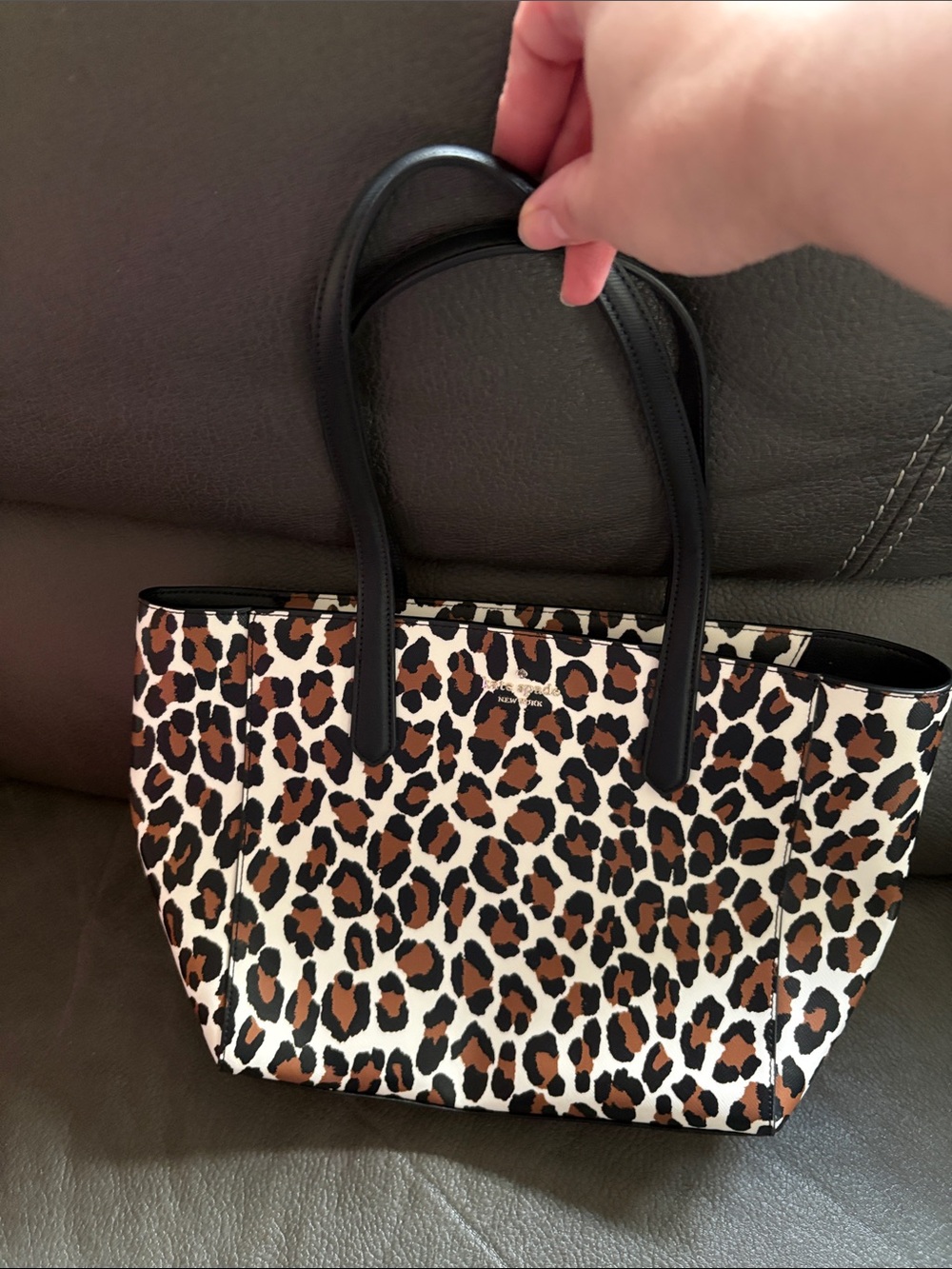 Kate spade medium tote in spotted animal